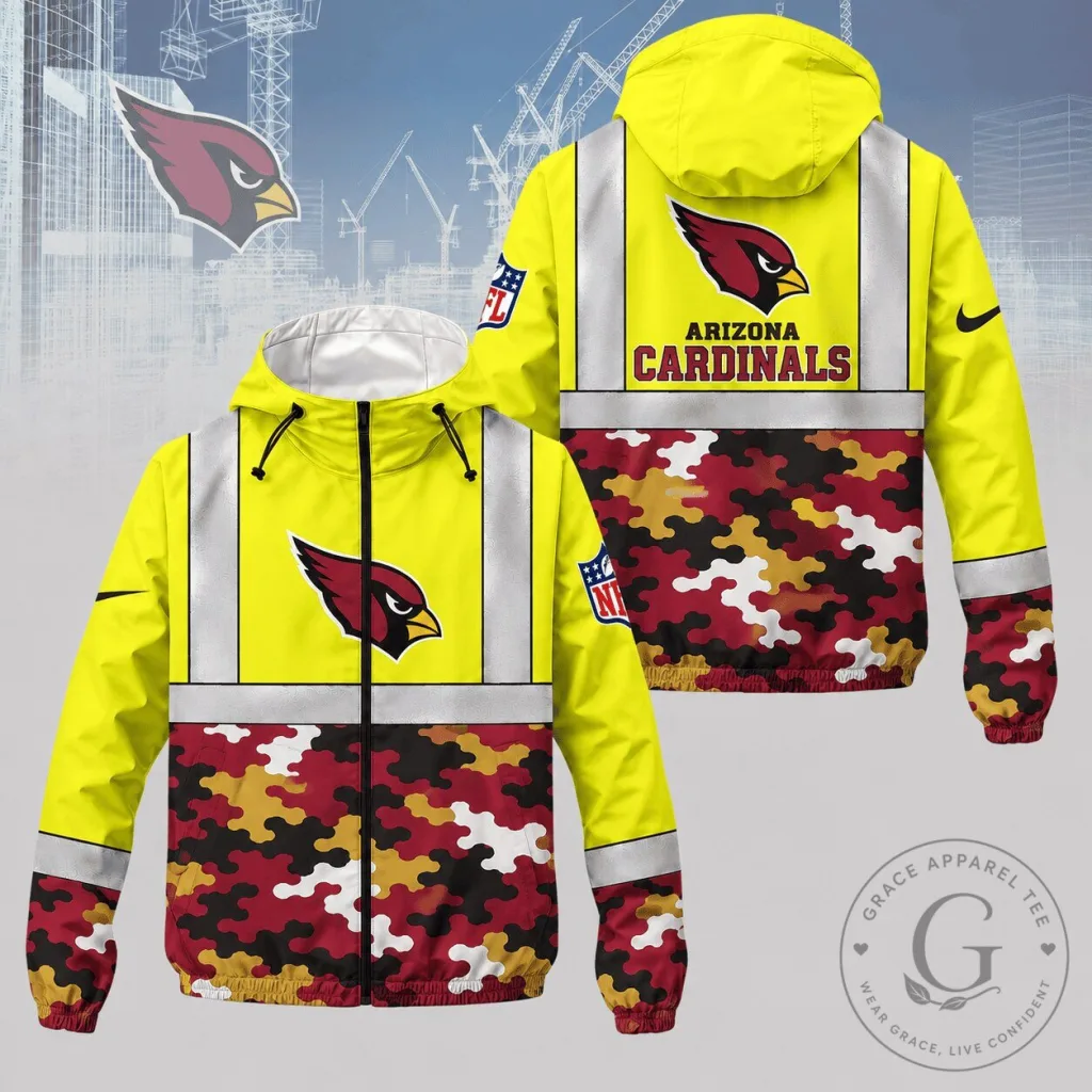 Arizona Cardinals High Visibility Reflective Camouflage Windbreaker Jacket Arizona Cardinals High Visibility Reflective Camouflage Windbreaker Jacket