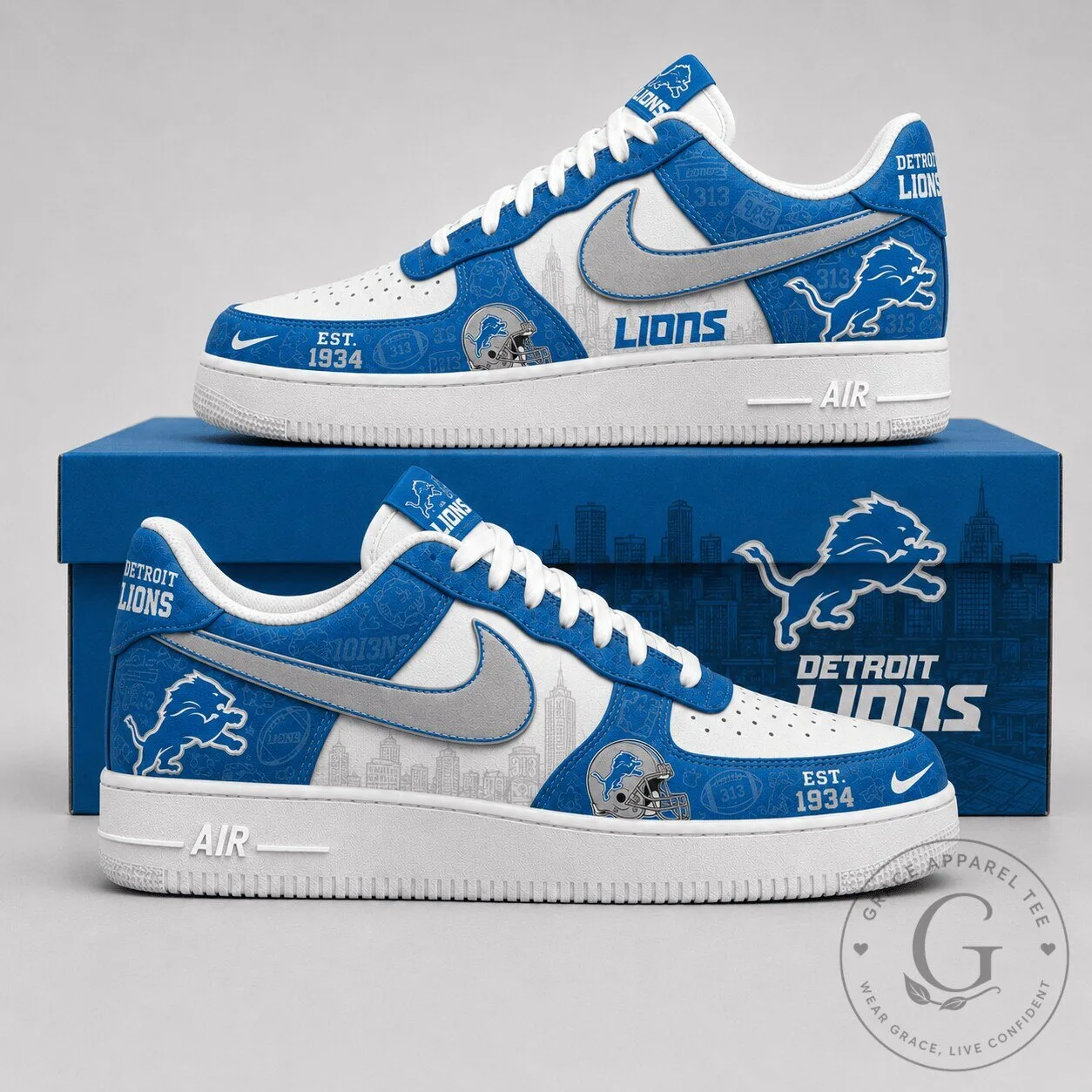 Detroit Lions Fan Air Force 1 Shoes