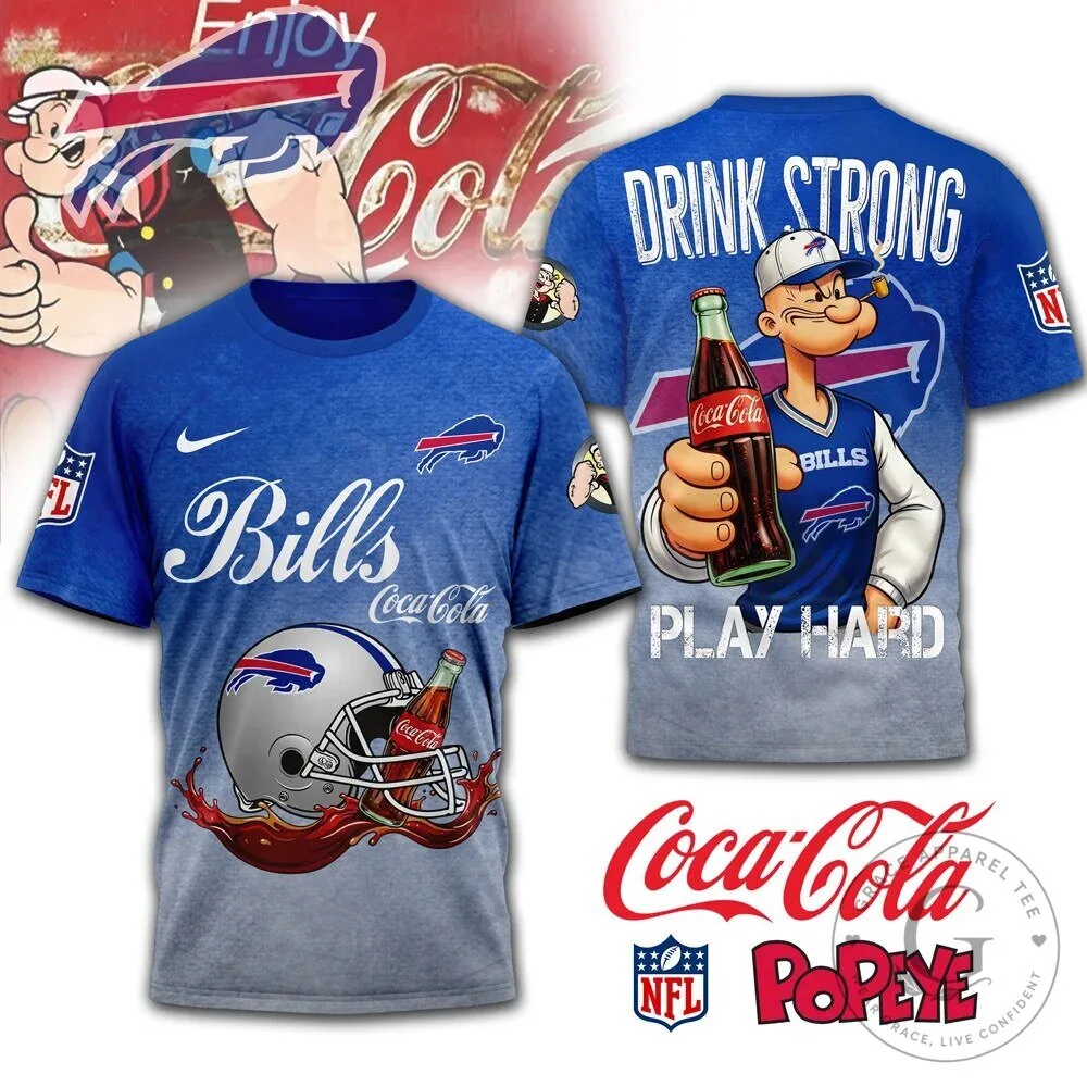 Buffalo Bills Popeye Coca-Cola Football Fan T-Shirt