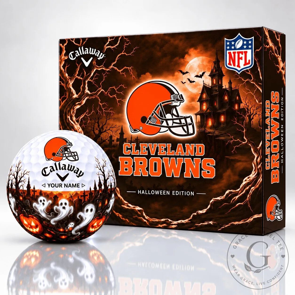Cleveland Browns Halloween Edition Personalized Golf Ball Set
