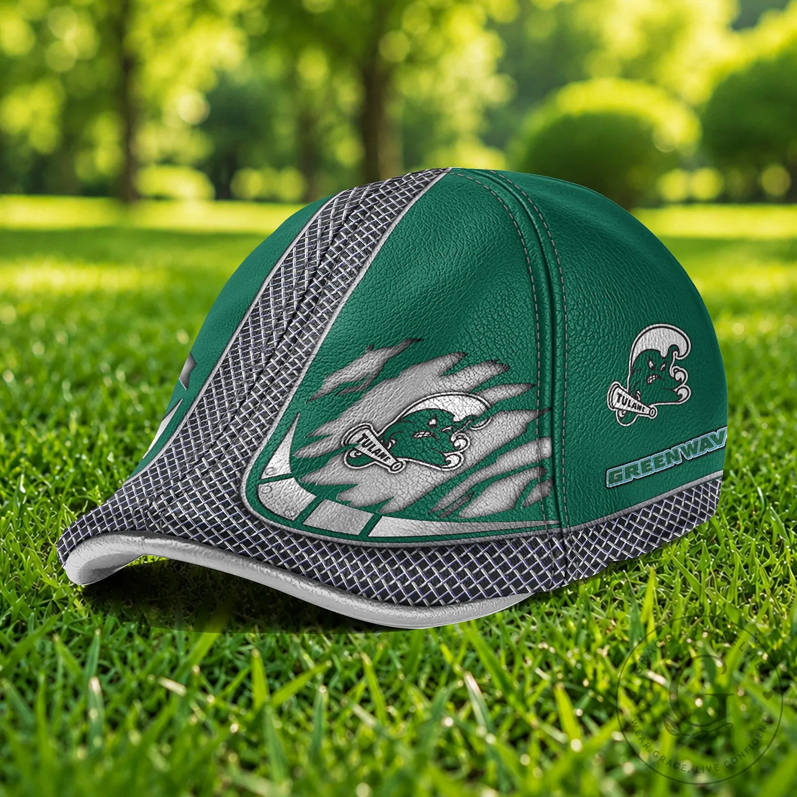 Tulane Green Wave NCAA Distressed Logo Green Flat Cap Hat