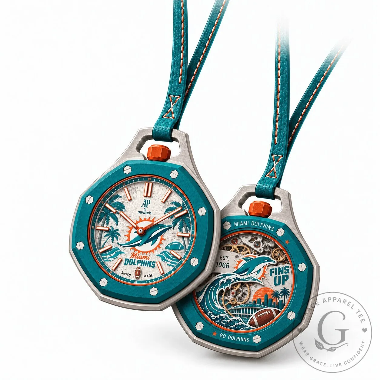 Miami Dolphins Swatch Bioceramic MoonSwatch Collection Watch