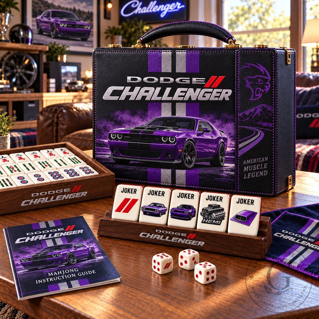 Dodge Challenger American Muscle Legend Mahjong Game Set
