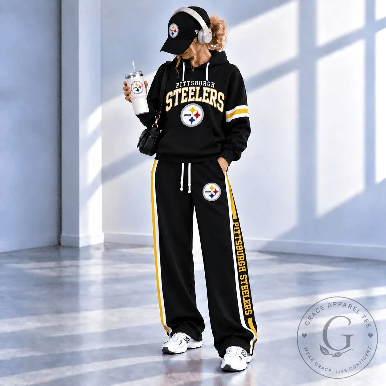 Pittsburgh Steelers Football Team Black Varsity Hoodie