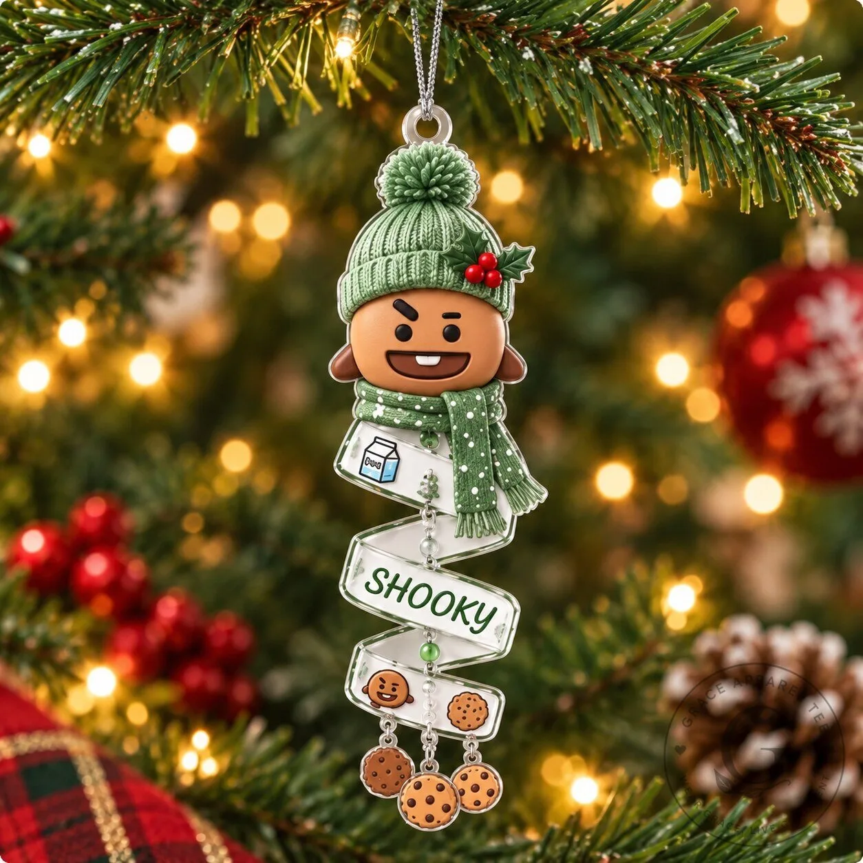 BT21 Shooky Character Christmas Holiday Tree Ornament Decoration