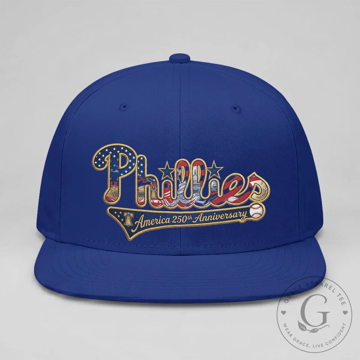 Philadelphia Phillies America 250th Anniversary Royal Blue Snapback Cap Hat