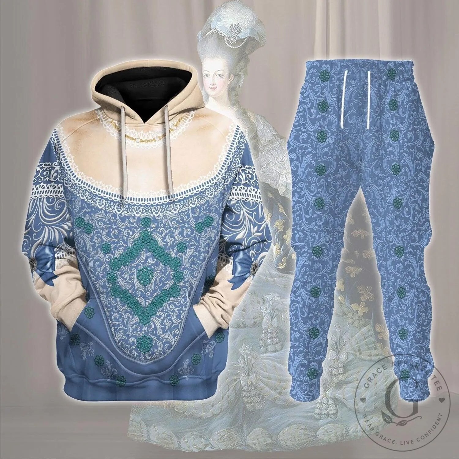 Marie Antoinette Queen of France Historical Portrait Hoodie