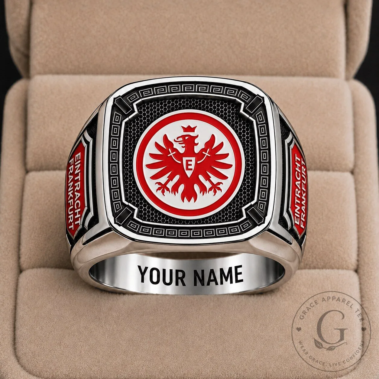 Custom Engraved Ring for Eintracht Frankfurt Bundesliga Football Club