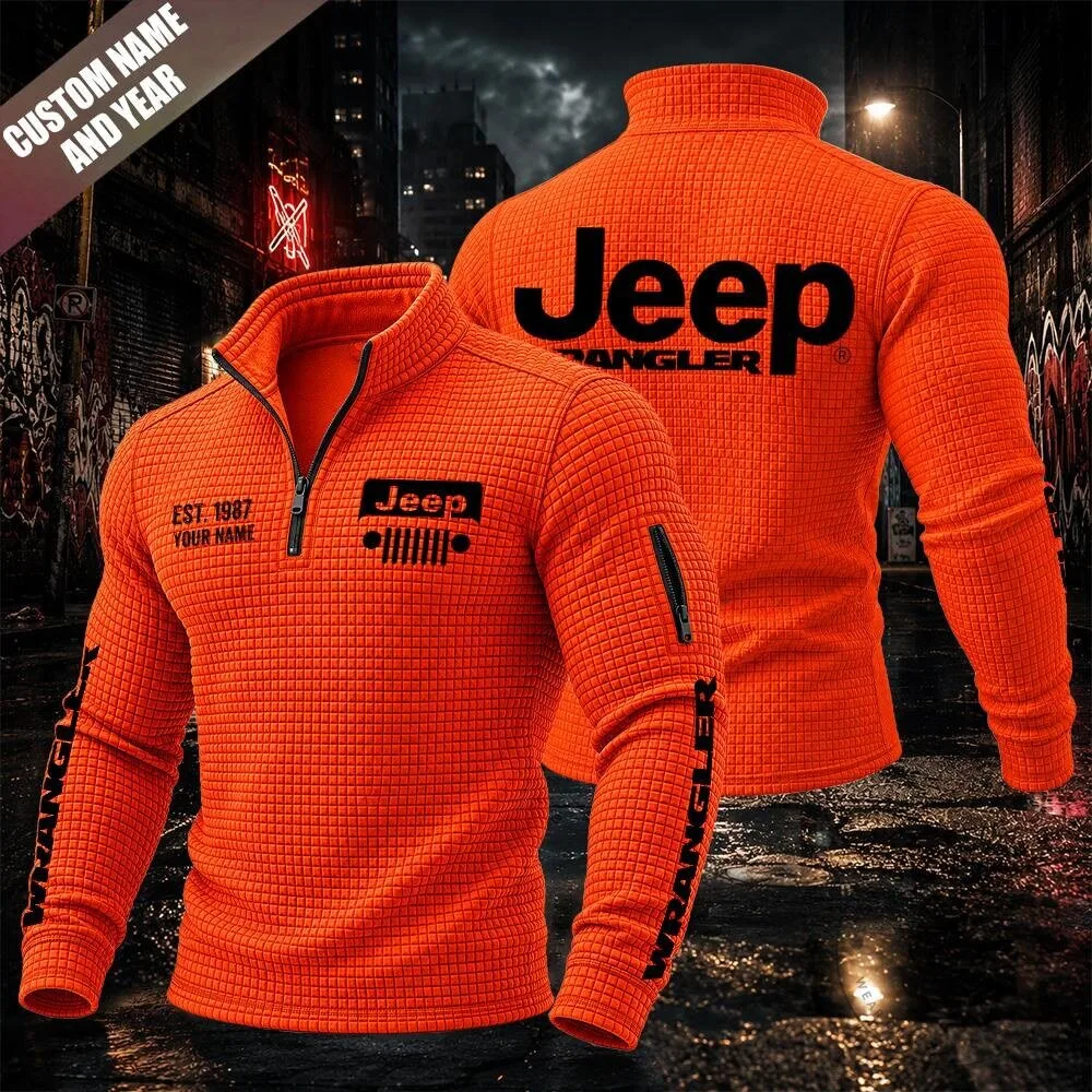 Jeep Wrangler Textured Grid Quarter-Zip Pullover Sweatshirt 15 Jeep Wrangler Textured Grid Quarter-Zip Pullover Sweatshirt