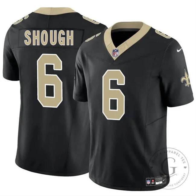 New Orleans Saints Tyler Shough Black Football Jersey