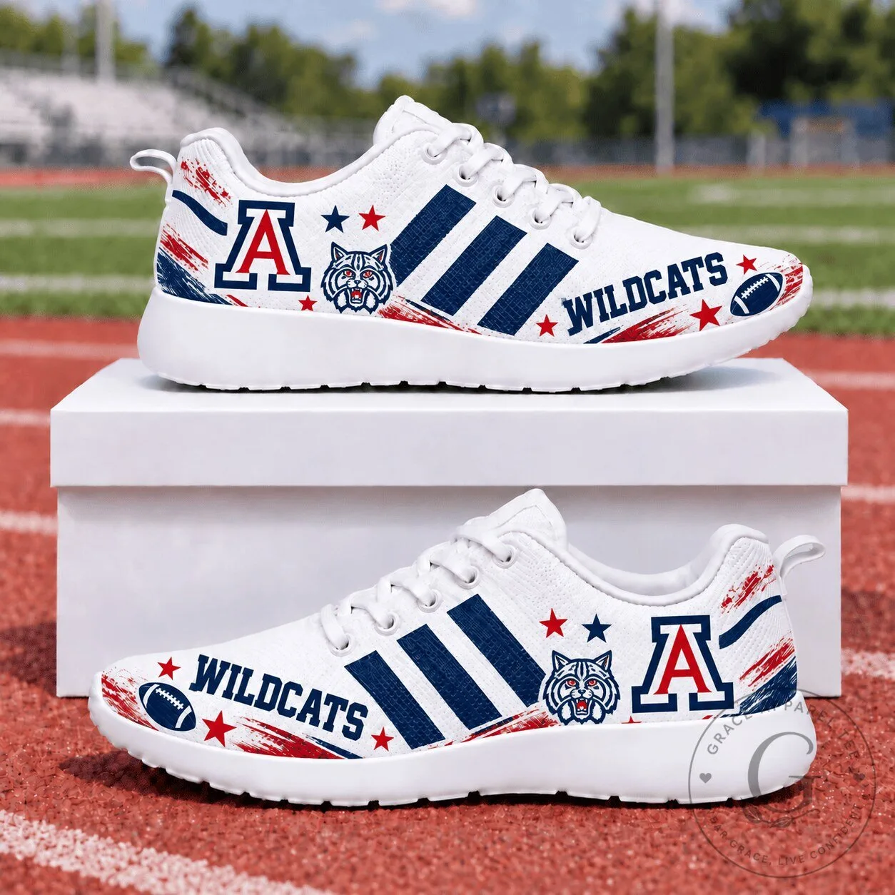 Arizona Wildcats Team Logo White Pattern Running Shoes