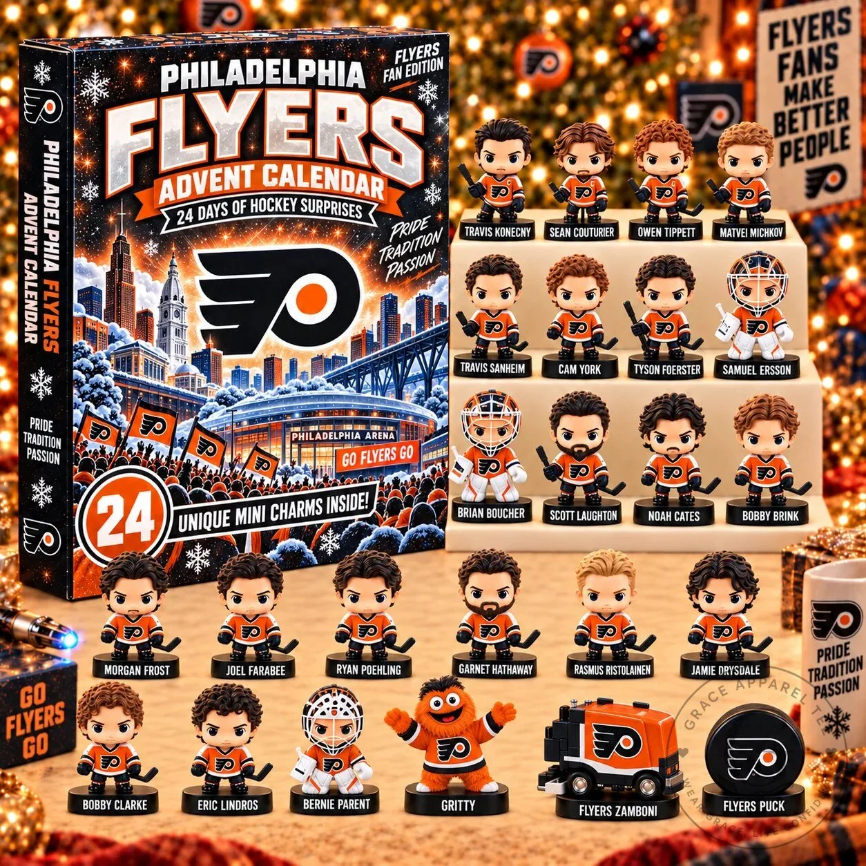 Philadelphia Flyers 24 Days of Hockey Advent Calendar Blind Box with Mini Charms