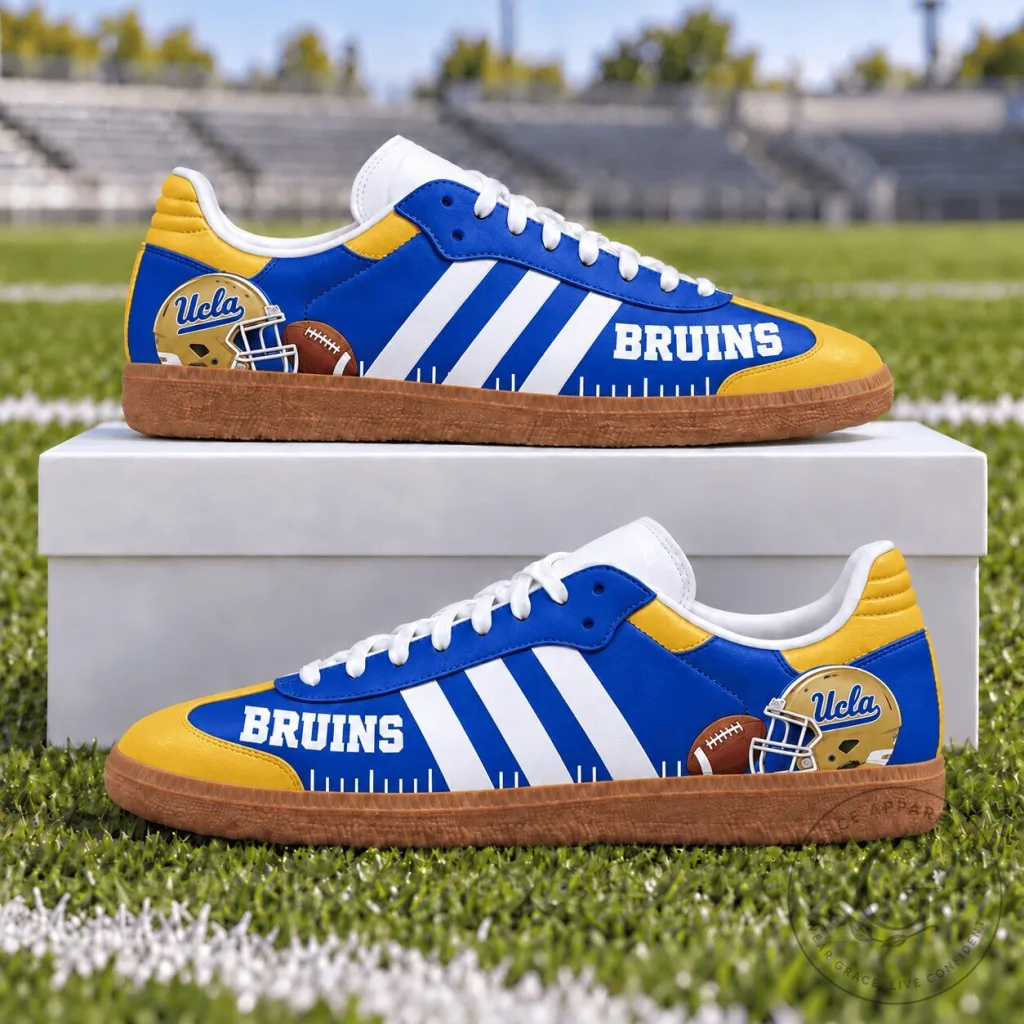 UCLA Bruins Football Team Royal Blue and Gold Sneakers UCLA Bruins Football Team Royal Blue and Gold Sneakers