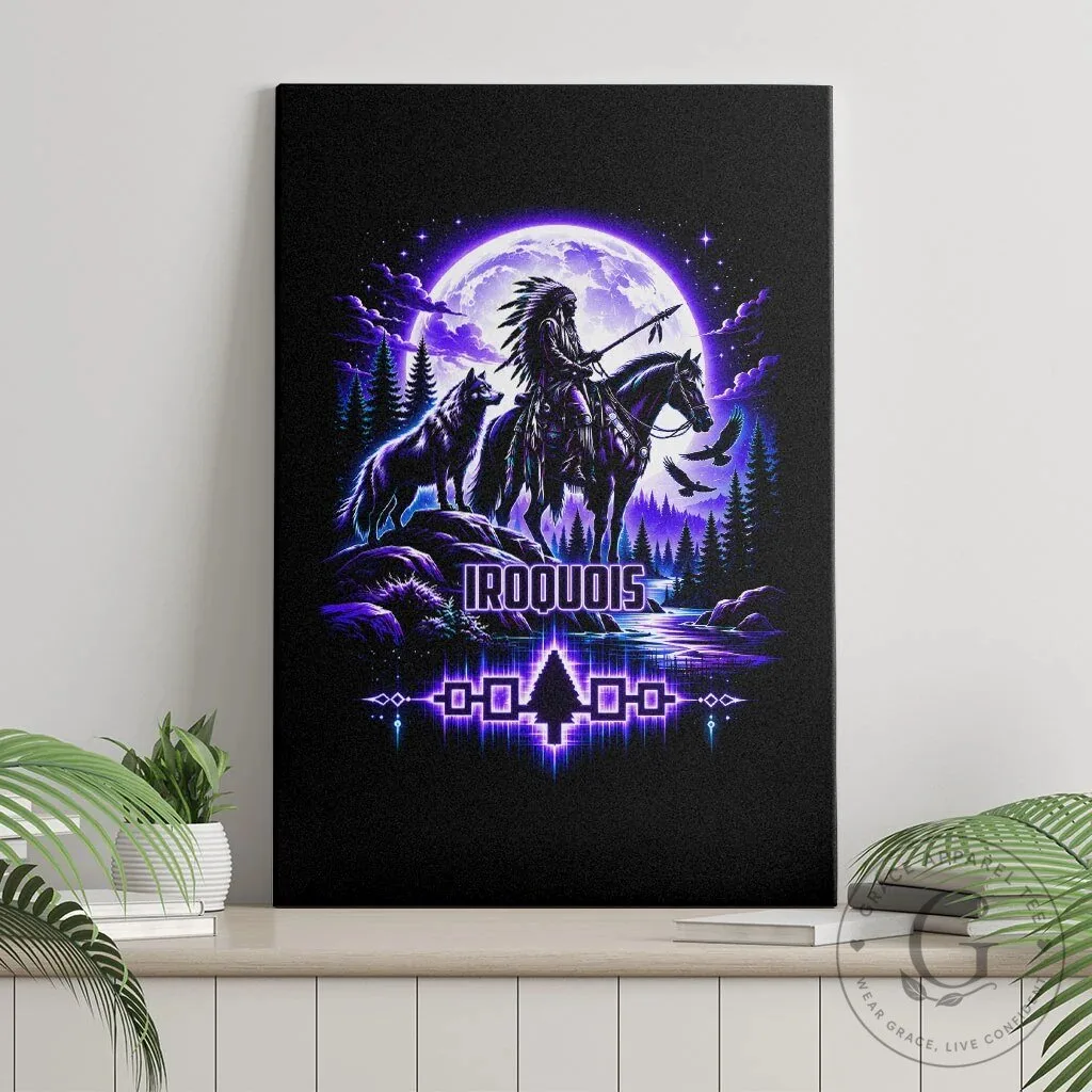 Iroquois Native American Warrior Wolf Moon Canvas Wall Art 8 Iroquois Native American Warrior Wolf Moon Canvas Wall Art