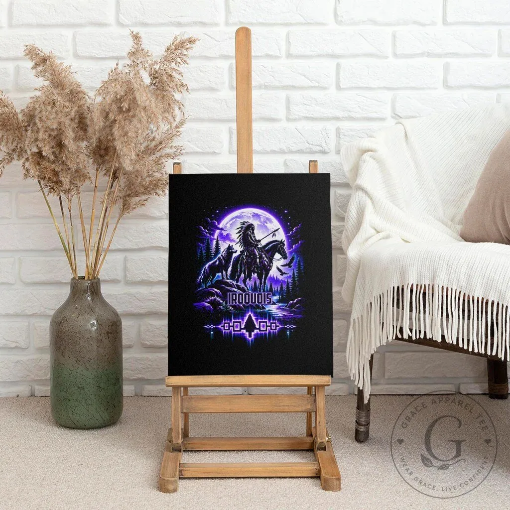 Iroquois Native American Warrior Wolf Moon Canvas Wall Art 9 Iroquois Native American Warrior Wolf Moon Canvas Wall Art