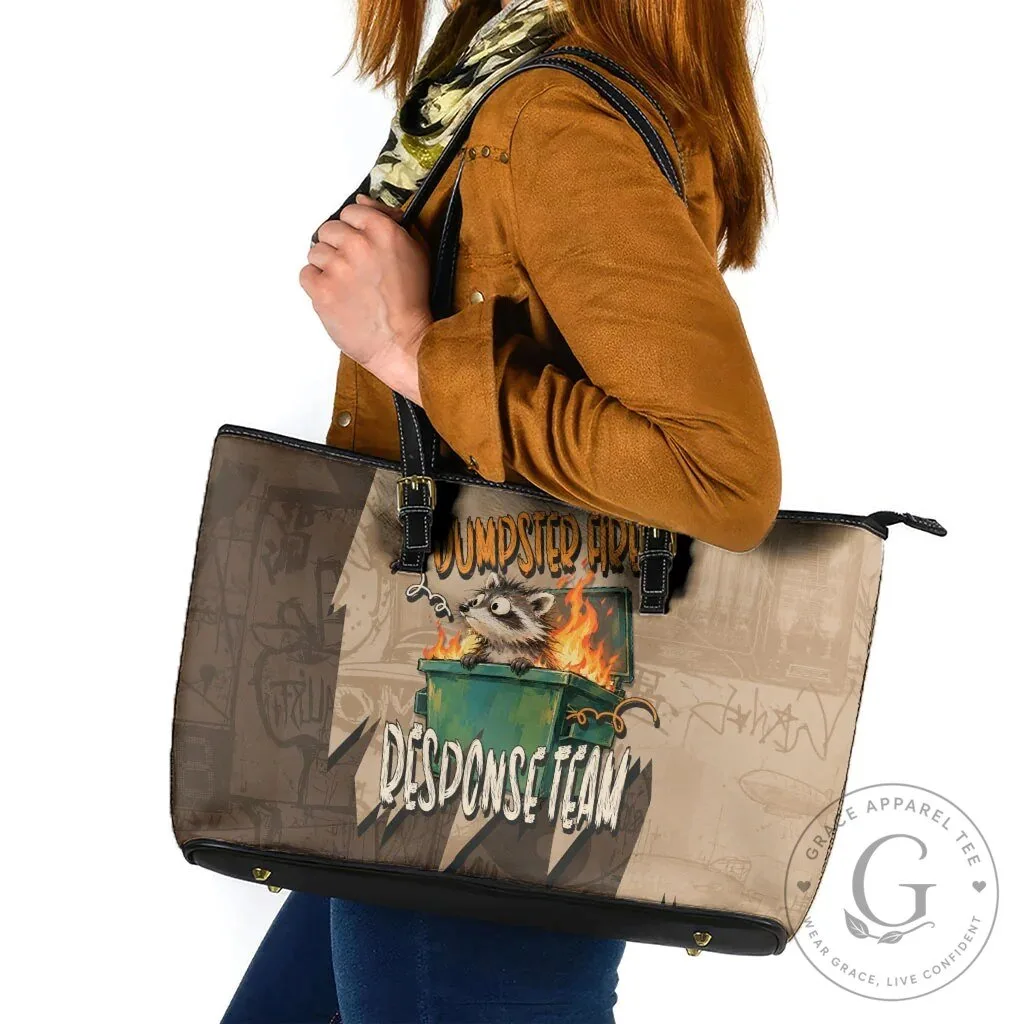 Dumpster Fire Response Team Raccoon Cartoon Vintage Grunge Tote Bag