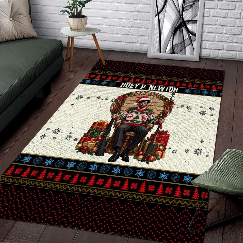 Huey P. Newton Black Panther Christmas Holiday Area Rug