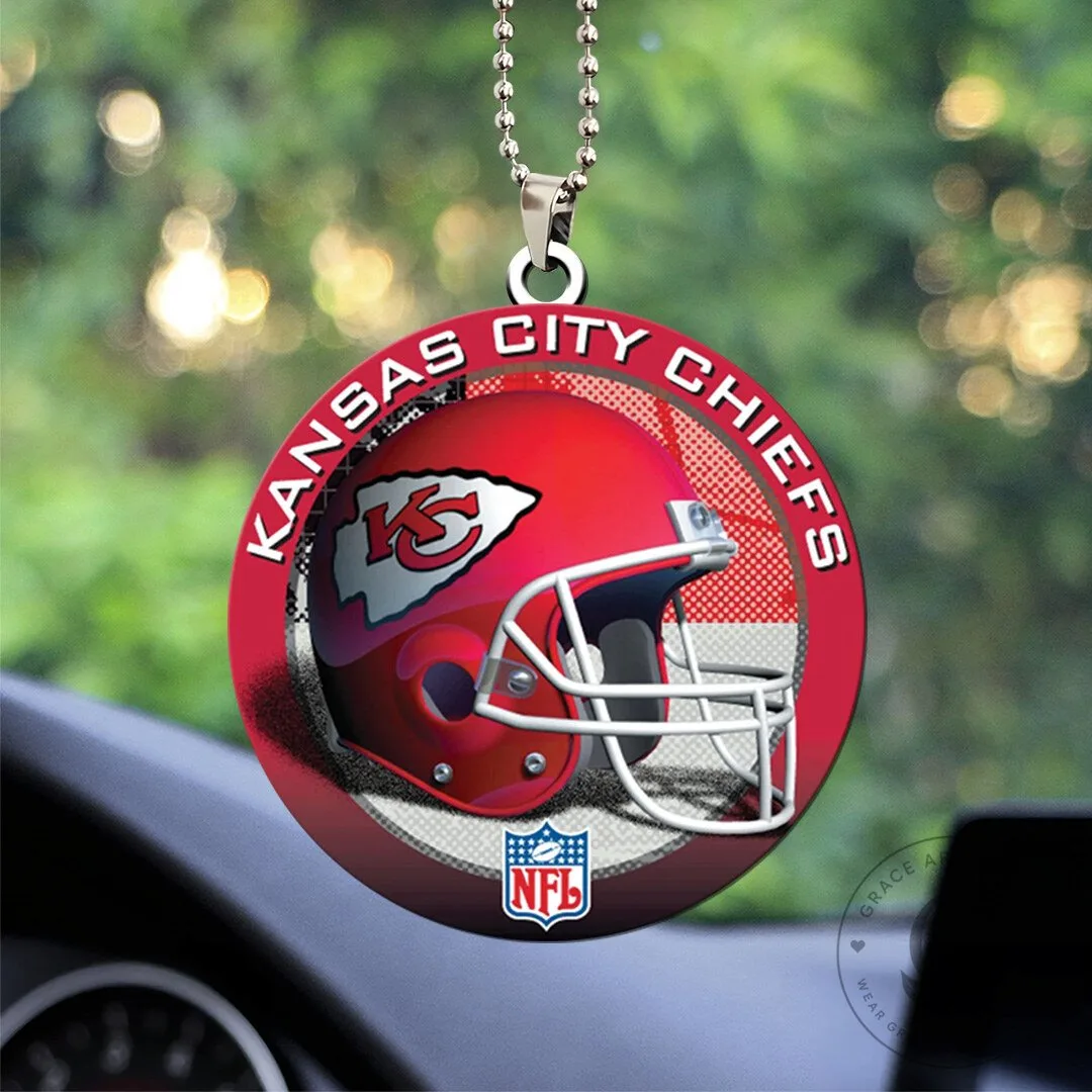 Kansas City Chiefs Football Helmet Car Ornament