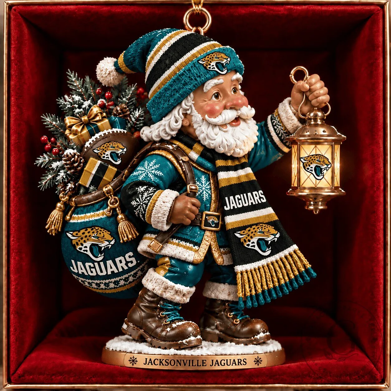 Santa Claus Christmas Tree Ornament featuring Jacksonville Jaguars
