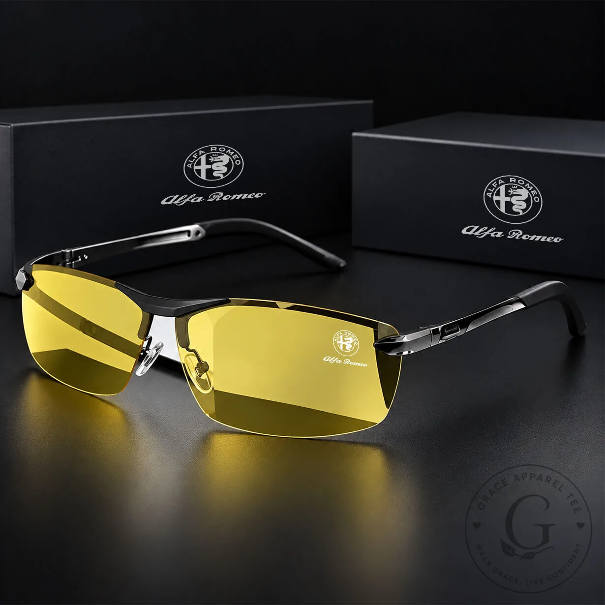 Men's Polarized Sunglasses in Sport Design by Alfa Romeo 7 Men