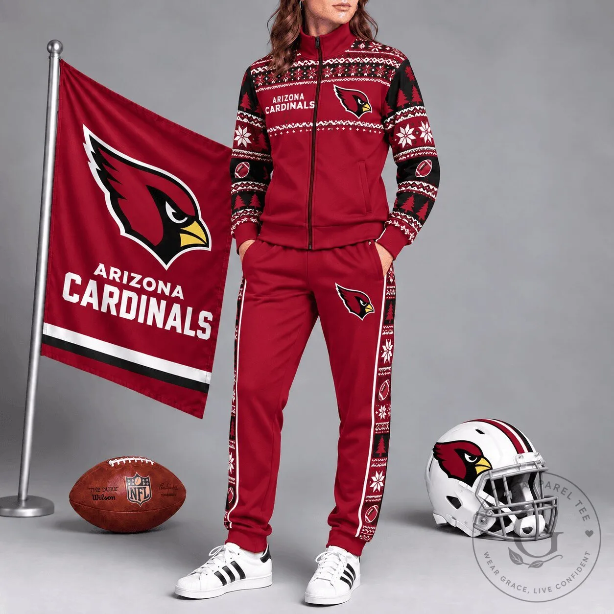 Arizona Cardinals Christmas Holiday Spirit Tracksuit Jacket
