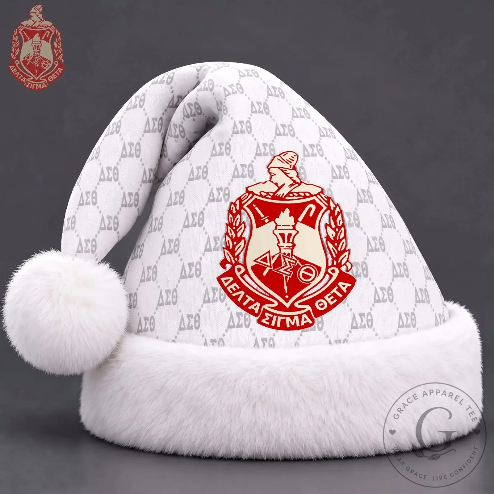 Santa Hat for Christmas - Delta Sigma Theta Sorority Design