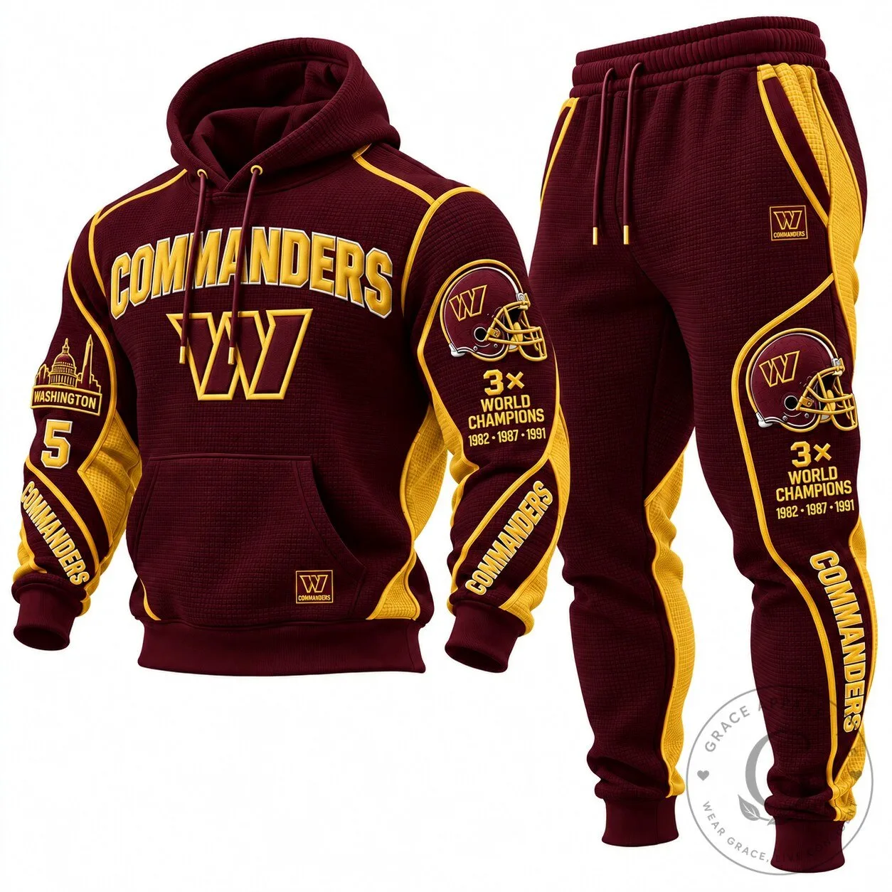 Hoodie and Jogger Pants Set for Washington Commanders Football Team