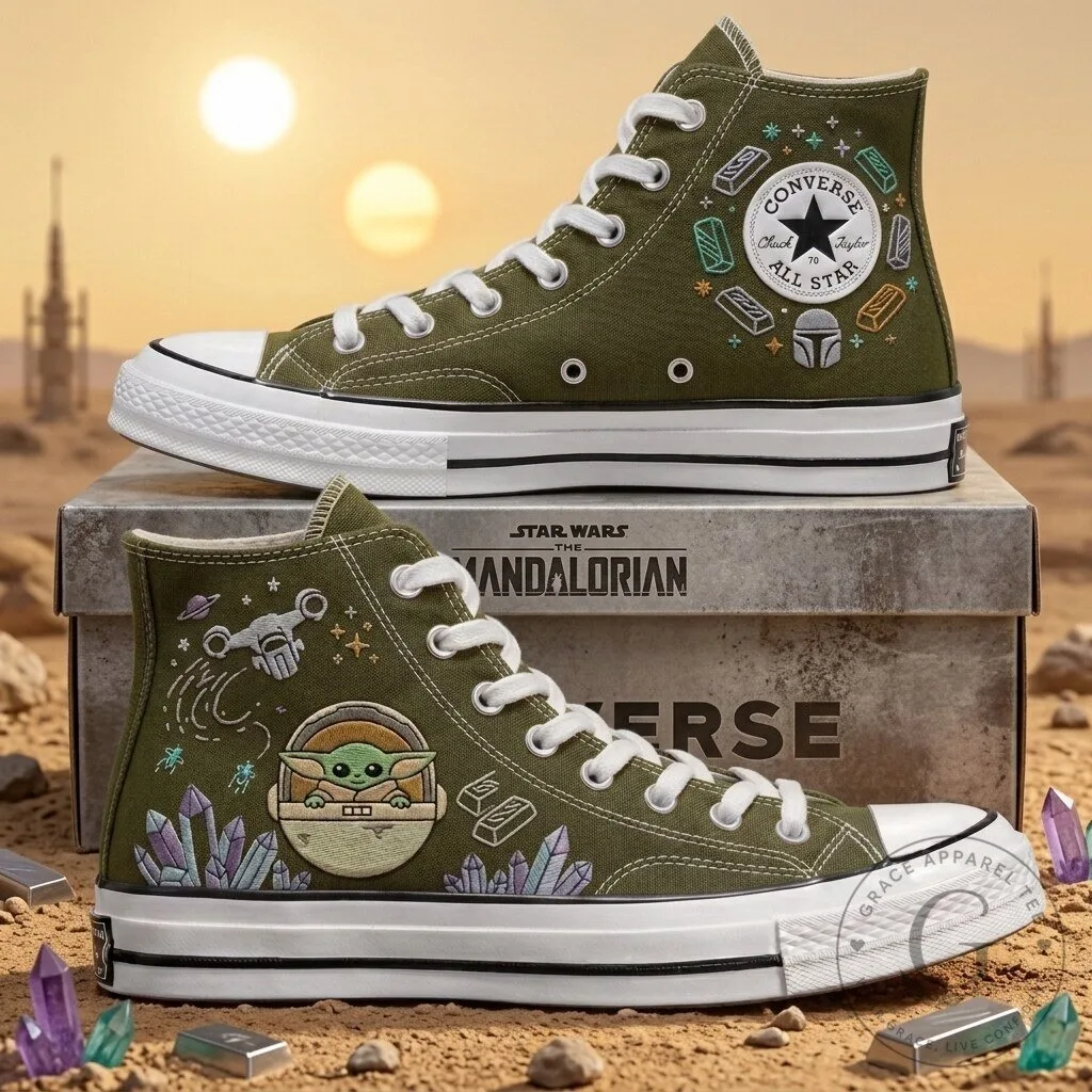 Star Wars The Mandalorian Grogu Baby Yoda High-Top Canvas Sneakers Shoes 14 Star Wars The Mandalorian Grogu Baby Yoda High-Top Canvas Sneakers Shoes