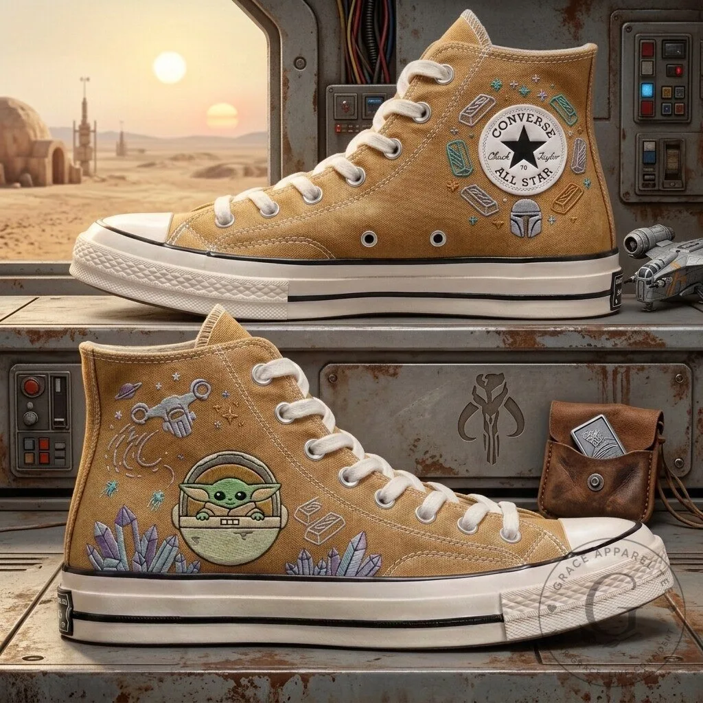 Star Wars The Mandalorian Grogu Baby Yoda High-Top Canvas Sneakers Shoes 15 Star Wars The Mandalorian Grogu Baby Yoda High-Top Canvas Sneakers Shoes