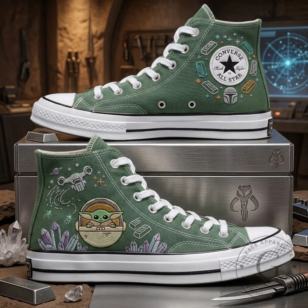 Star Wars The Mandalorian Grogu Baby Yoda High-Top Canvas Sneakers Shoes 17 Star Wars The Mandalorian Grogu Baby Yoda High-Top Canvas Sneakers Shoes
