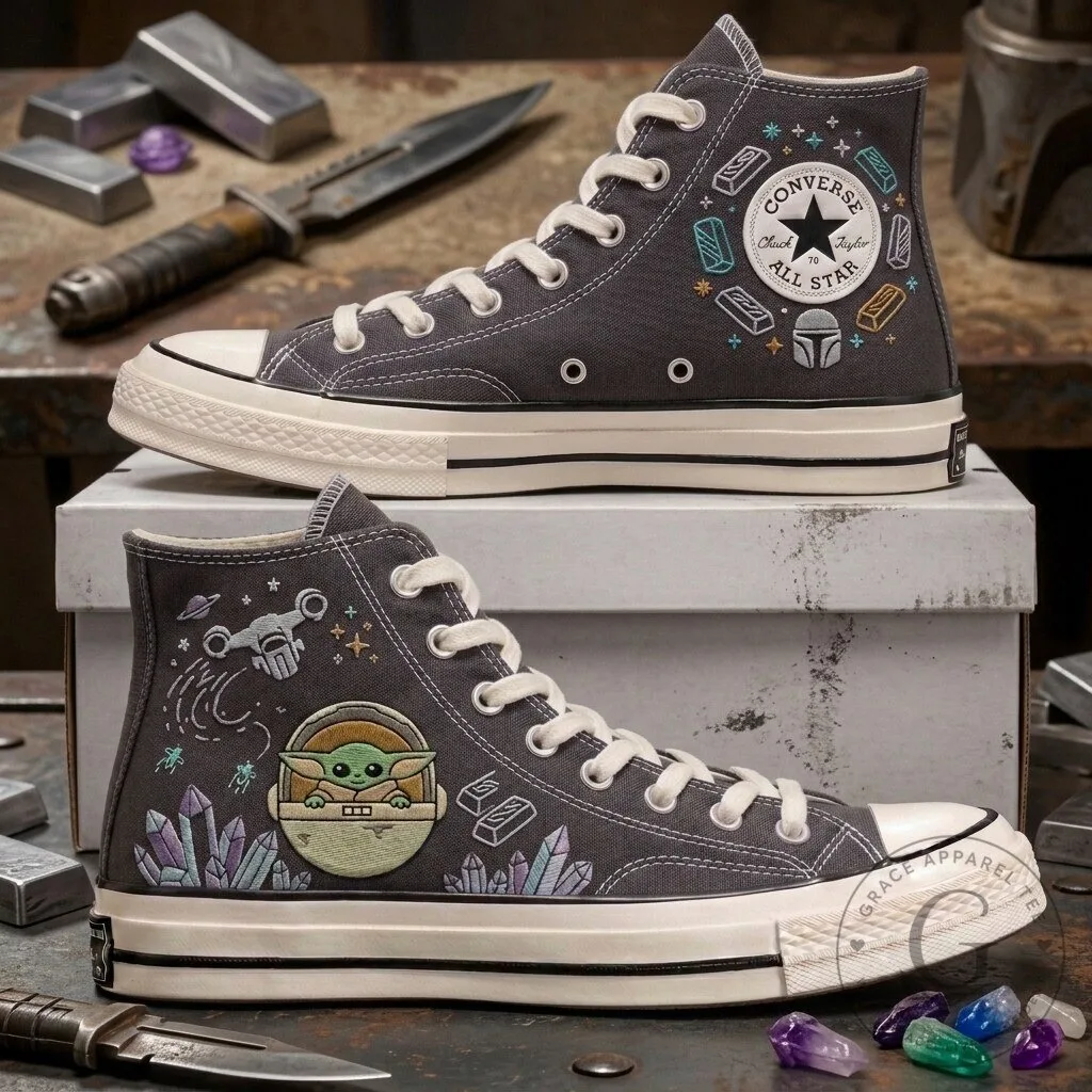 Star Wars The Mandalorian Grogu Baby Yoda High-Top Canvas Sneakers Shoes 18 Star Wars The Mandalorian Grogu Baby Yoda High-Top Canvas Sneakers Shoes