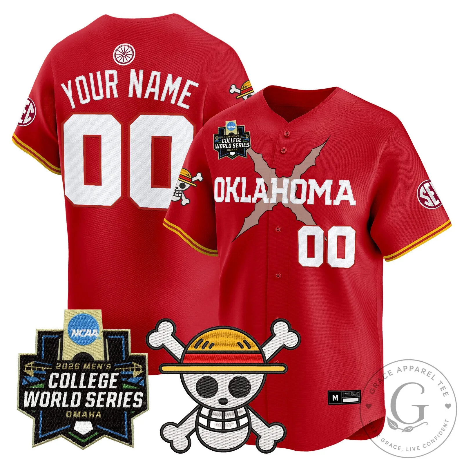 2026 College World Series One Piece Jersey - Oklahoma Sooners Baseball