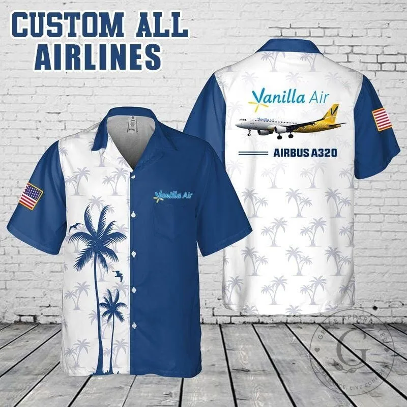 Vanilla Air Airbus A320 Airplane Hawaiian Shirt