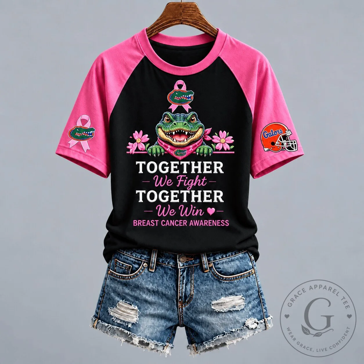 Florida Gators Breast Cancer Awareness Together We Fight Together We Win T-Shirt