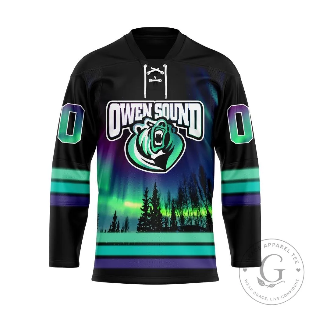 Owen Sound Attack Northern Lights Ice Hockey Jersey