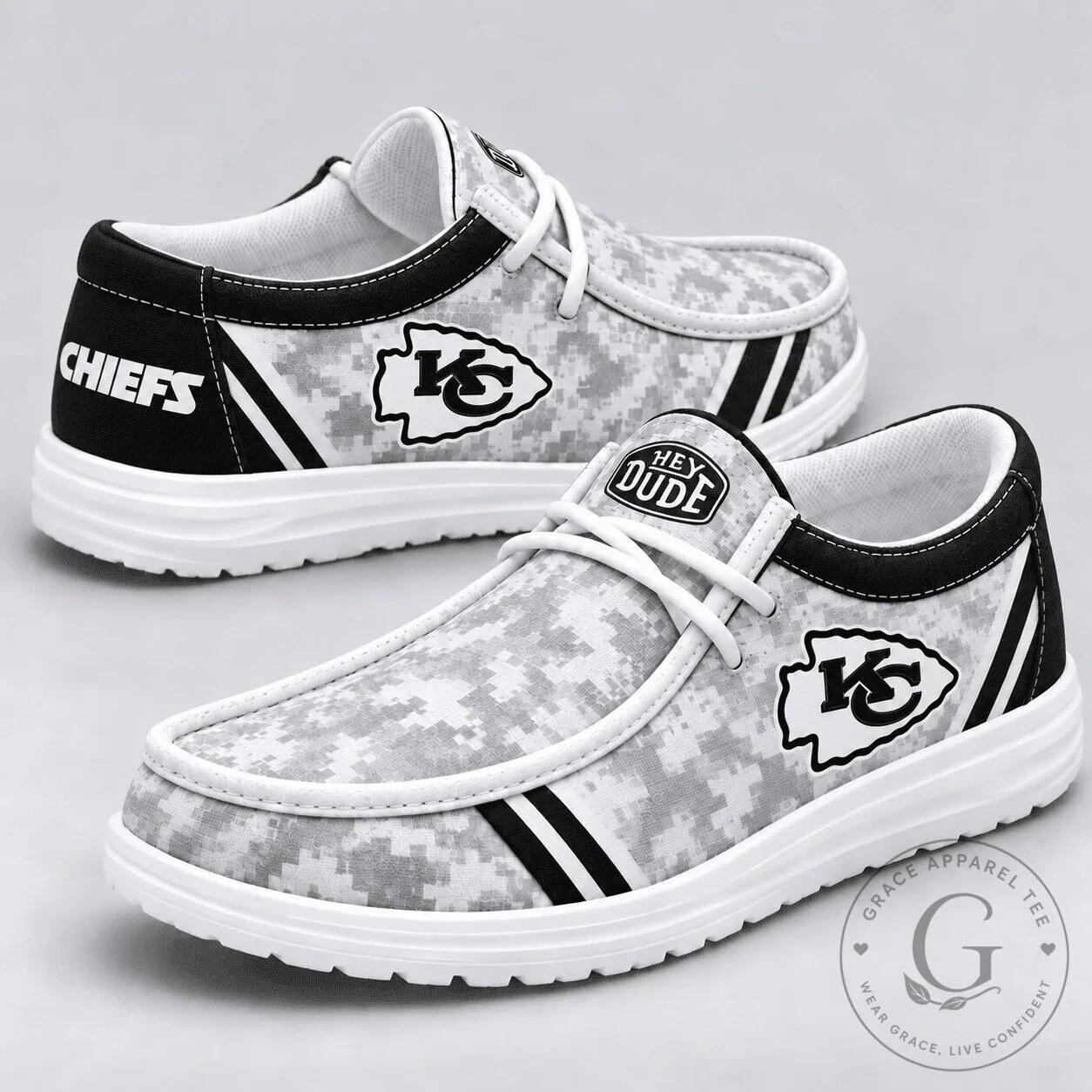 Kansas City Chiefs Digital Camouflage Pattern Casual Loafer Shoes