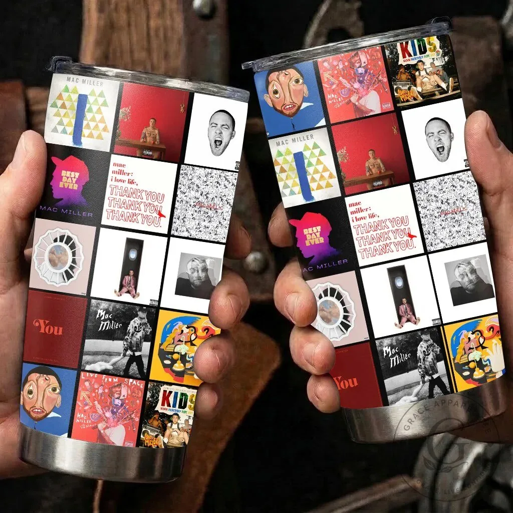 Mac Miller Album Covers Collage Stainless Steel Insulated Tumbler