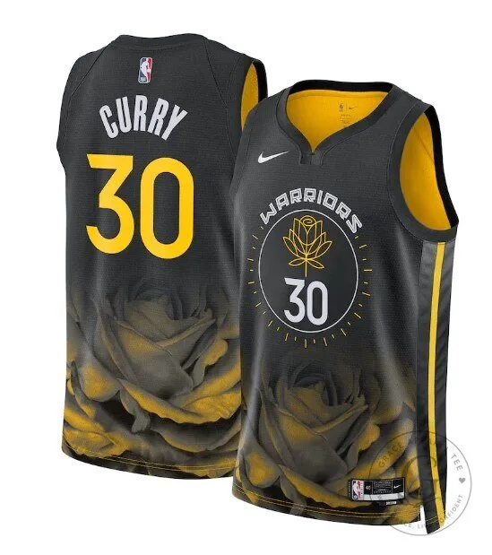 Black City Edition Basketball Jersey for Stephen Curry of the Golden State Warriors