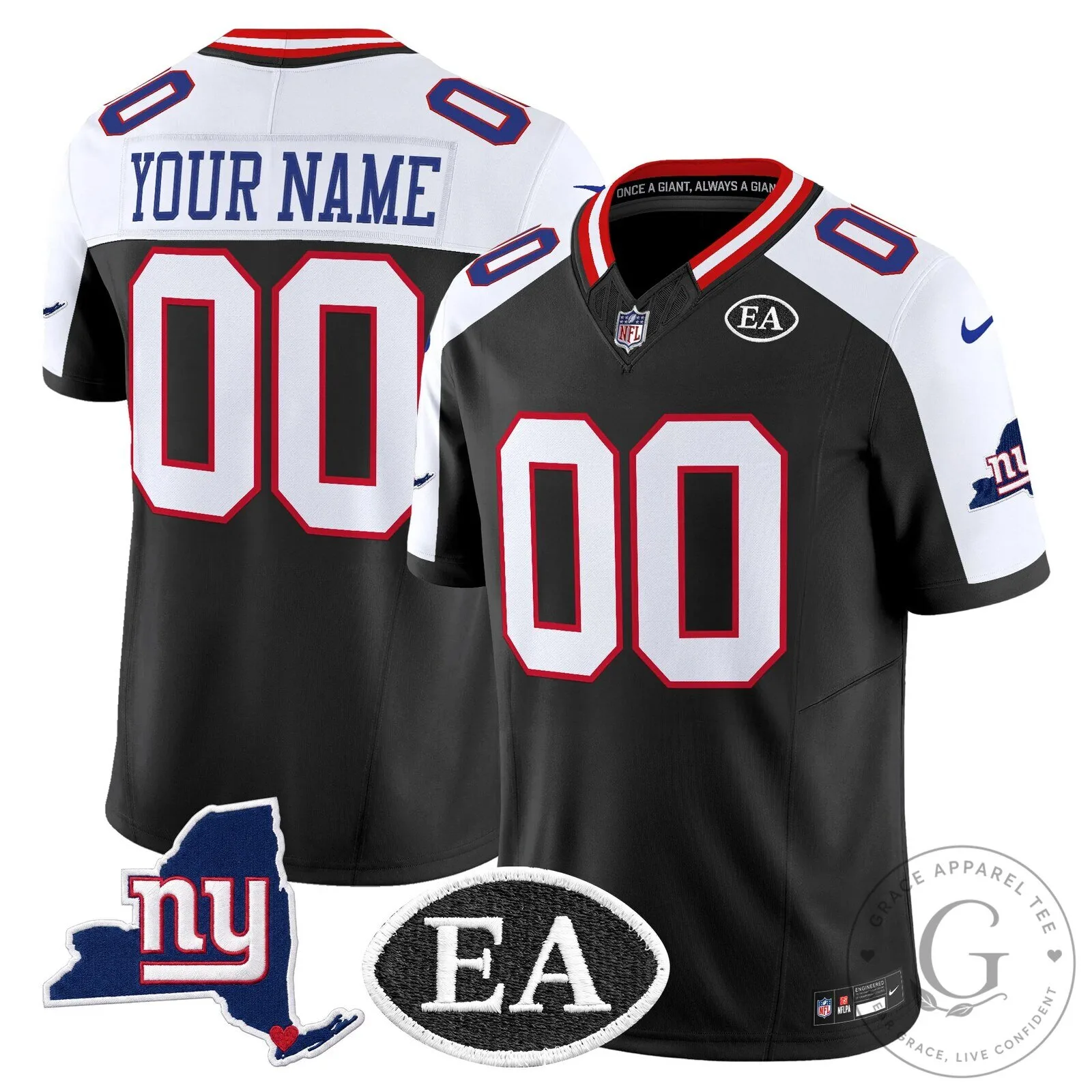 New York Giants Ernie Accorsi Memorial Vapor Limited Custom Football Jersey