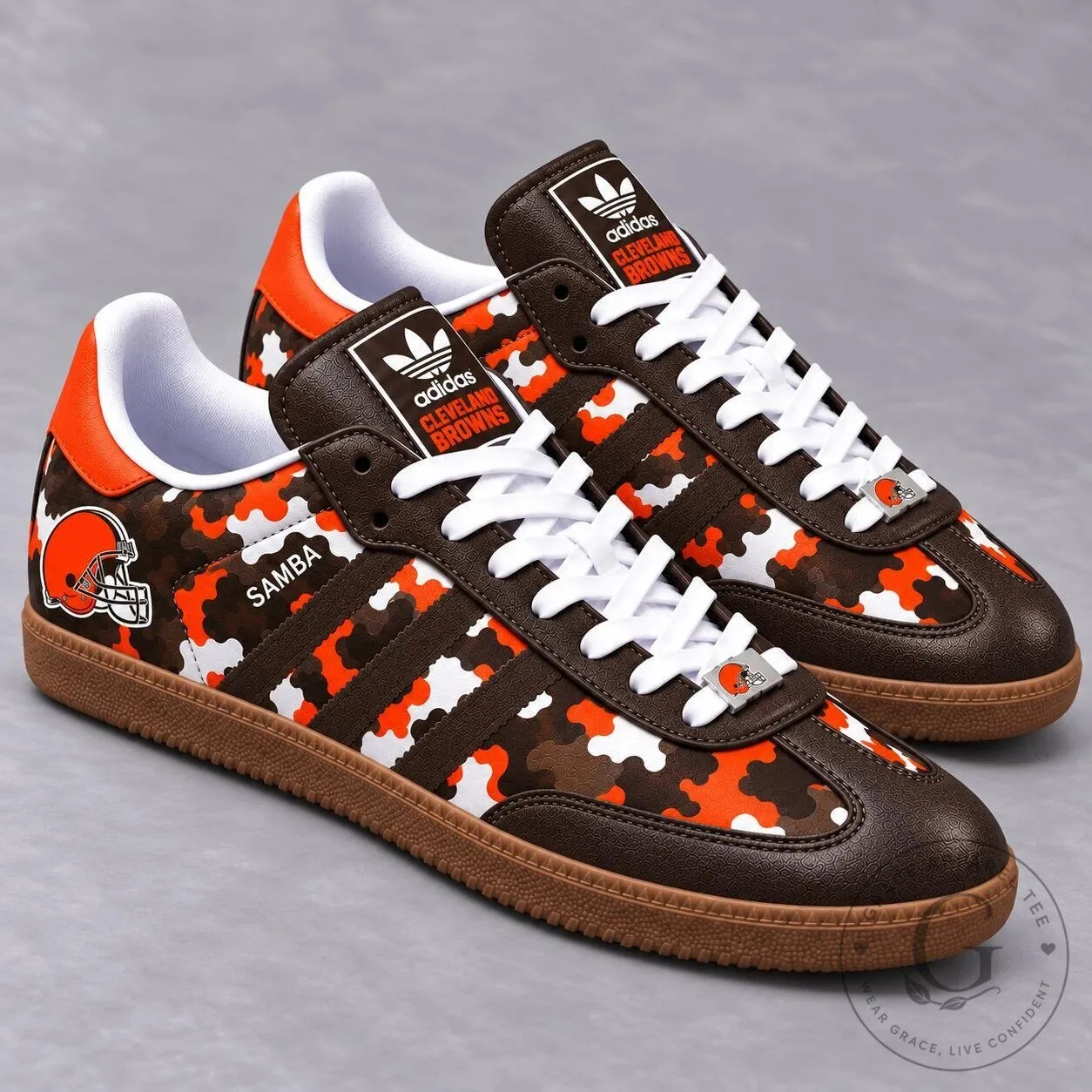 Samba Shoes with Camouflage Design for Cleveland Browns Football Team Fans 1 Samba Shoes with Camouflage Design for Cleveland Browns Football Team Fans
