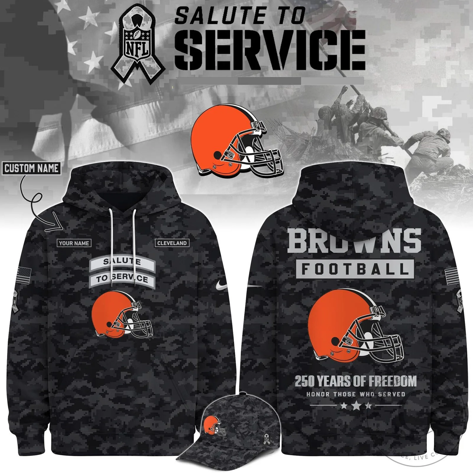Cleveland Browns Hoodie for Salute To Service Football Team 1 Cleveland Browns Hoodie for Salute To Service Football Team