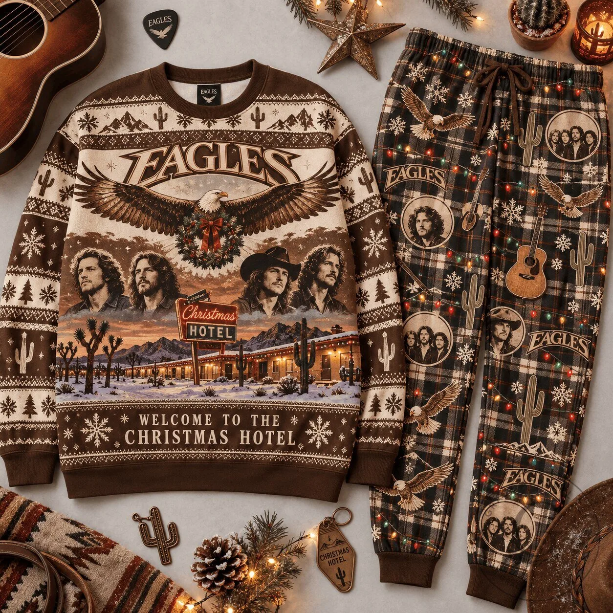 Eagles Hotel California Christmas Ugly Sweater