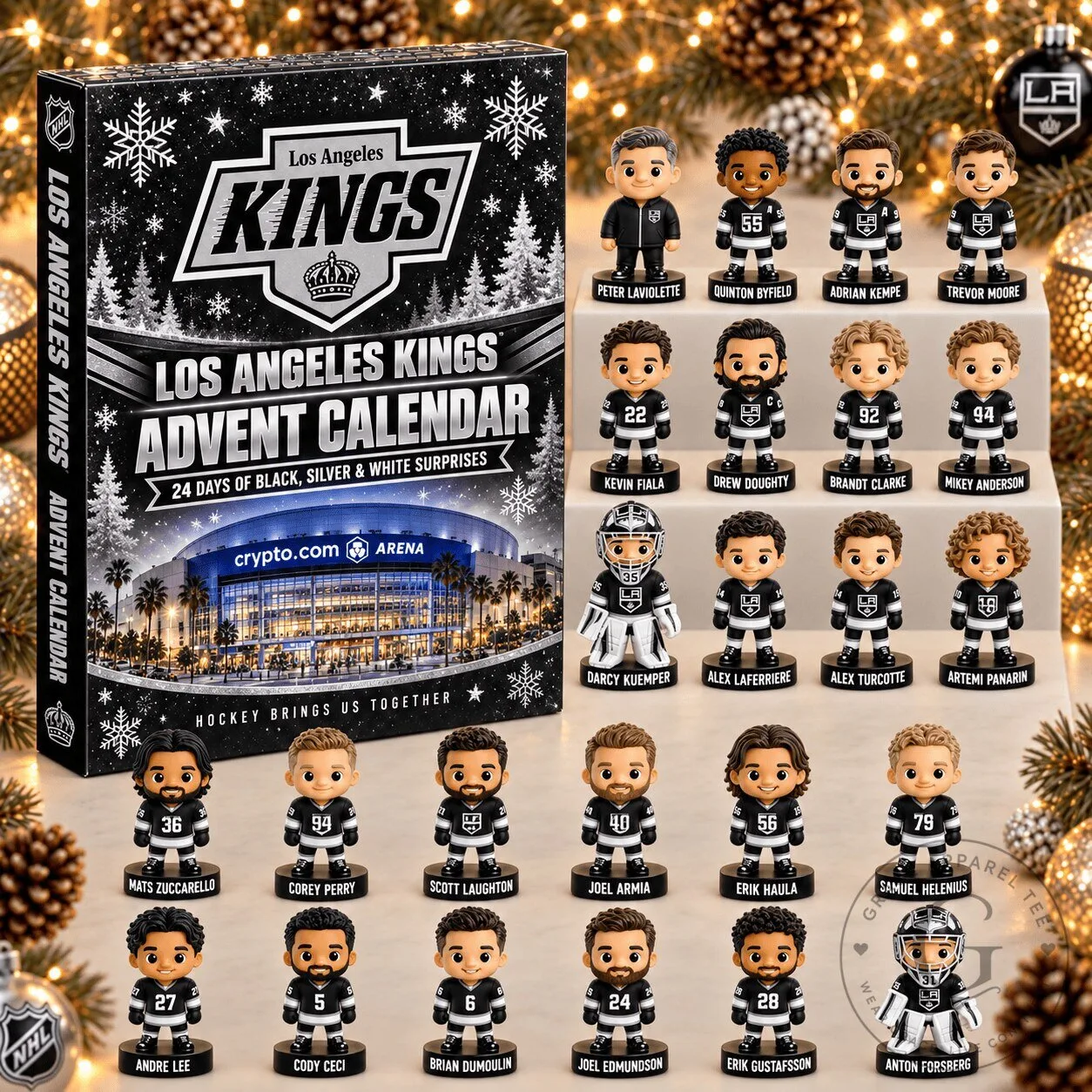 Los Angeles Kings Hockey Team 24 Day Advent Calendar with Mini Figurines