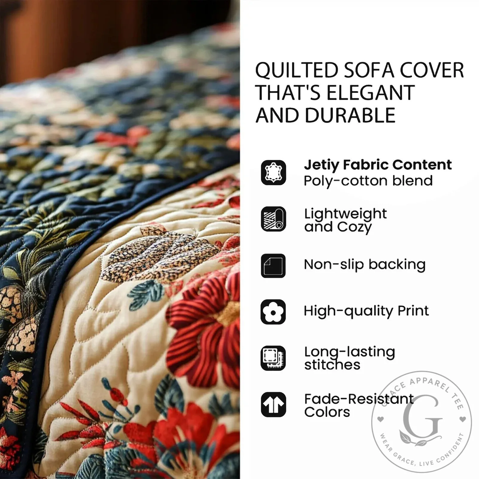 Autumn Harvest Pumpkin Sunflower Quilted Sofa Cover Protector 18 Autumn Harvest Pumpkin Sunflower Quilted Sofa Cover Protector