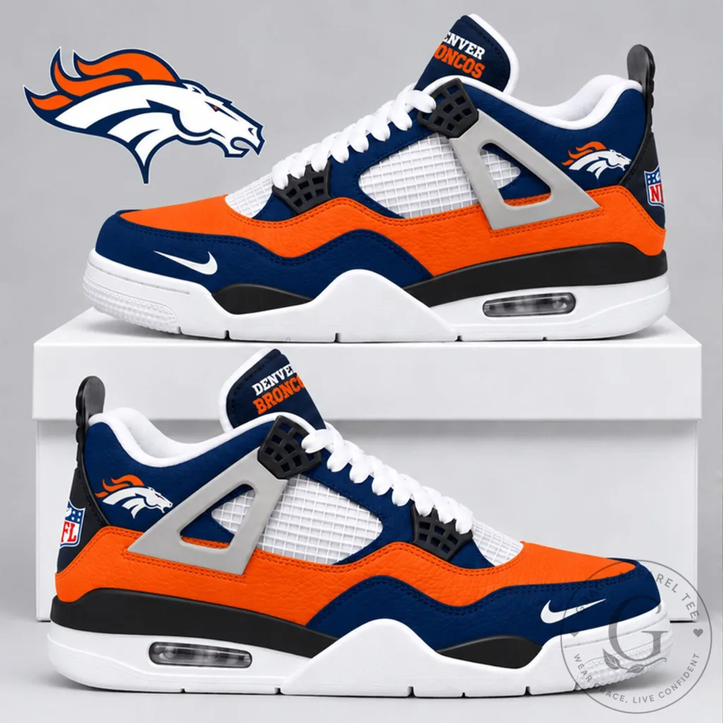 Denver Broncos Premium National Football League Retro Court Kicks Shoes