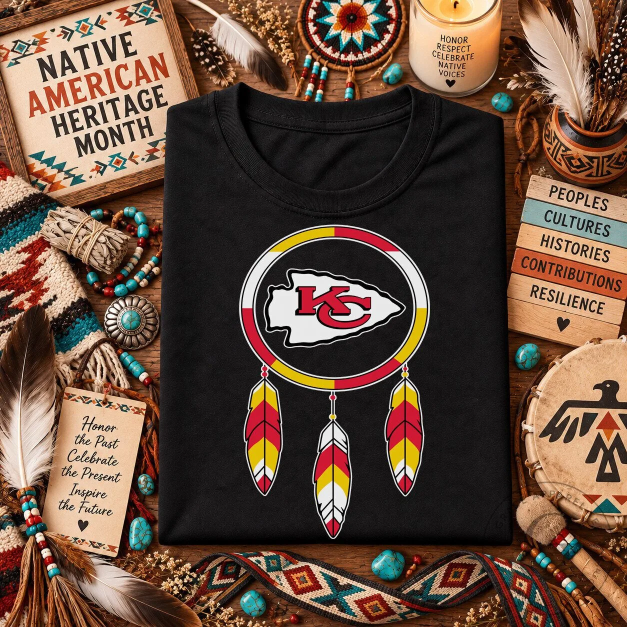 Dreamcatcher T-Shirt for Native American Heritage Month - Kansas City Chiefs