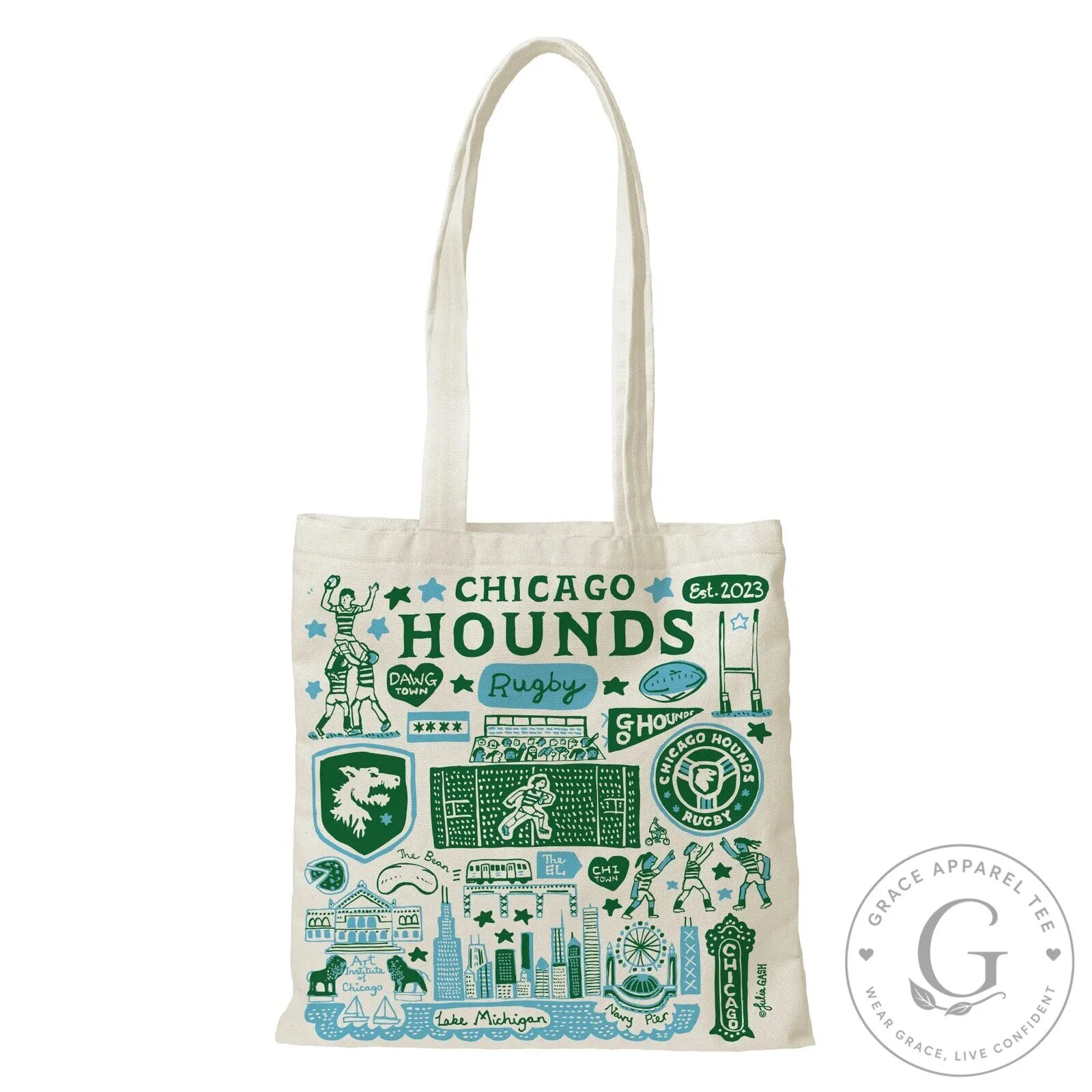Chicago Hounds Rugby Team Julia Gash Tote Bag