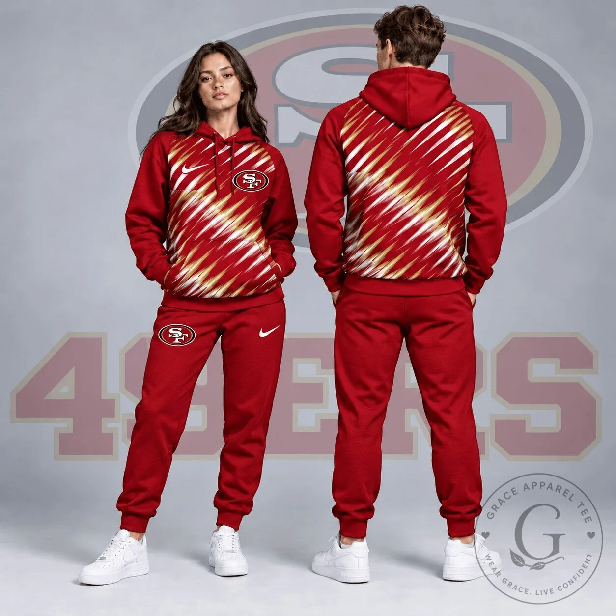 San Francisco 49ers Dynamic Slash Streak Graphic Pullover Hoodie