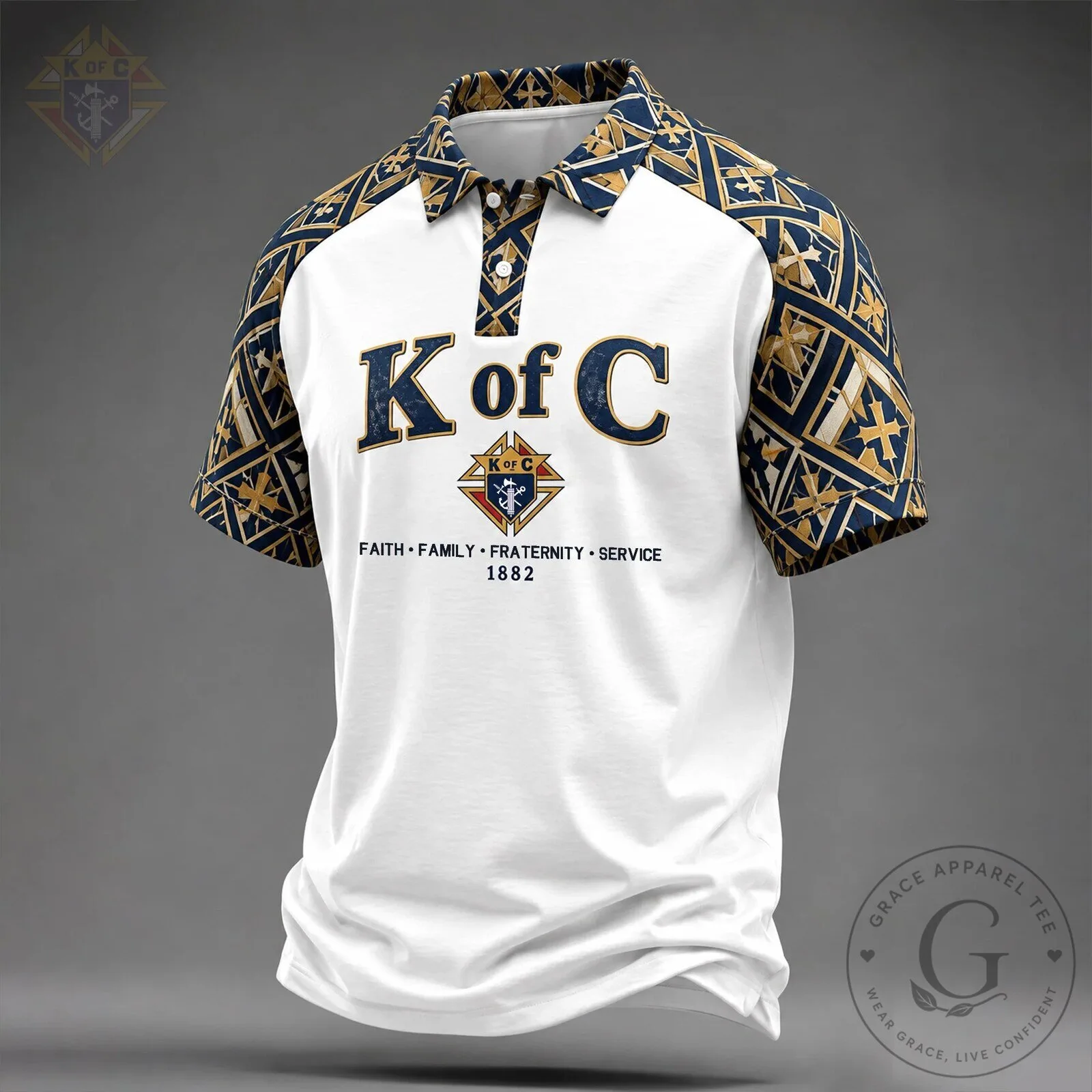Knights of Columbus Faith Family Fraternity Service Polo Shirt