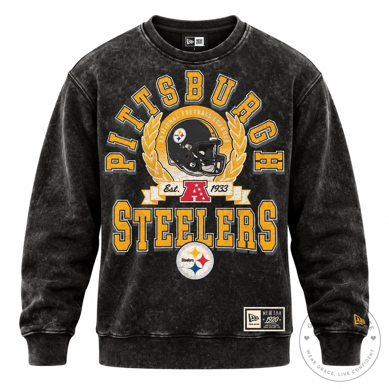 Pittsburgh Steelers National Football League Est 1933 Washed Crewneck Sweatshirt